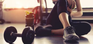 woman working out with weights