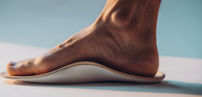 a foot on top of a custom orthotic